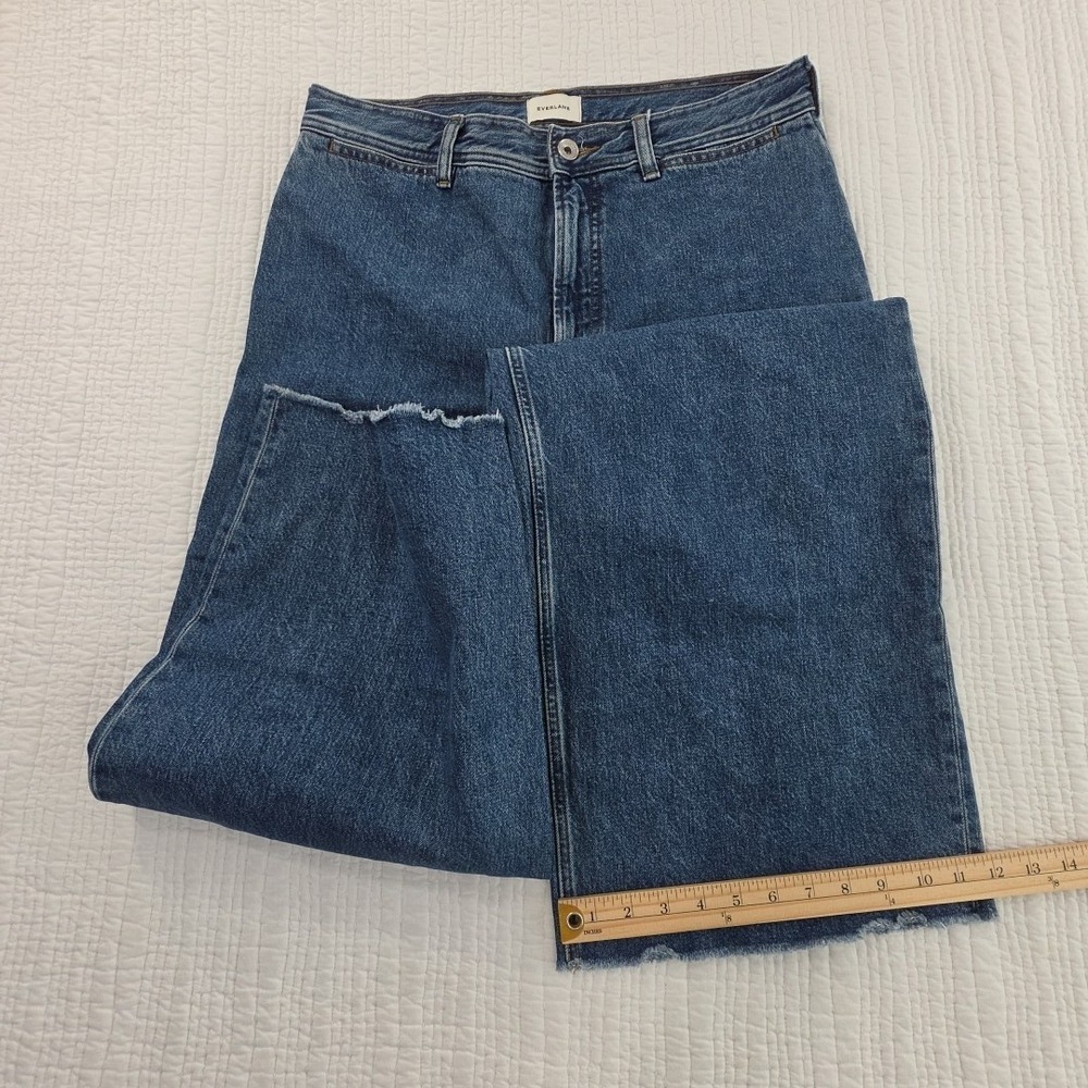 Everlane The Mariner Jean Med Blue Wash Denim Jeans Size 31R Cropped High Rise - Picture 16 of 16